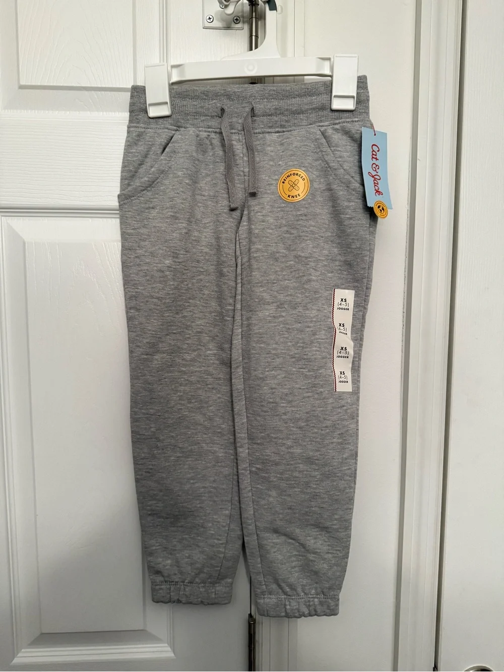Cat & Jack Heather Gray Jogger Sweatpants with Yellow Patch